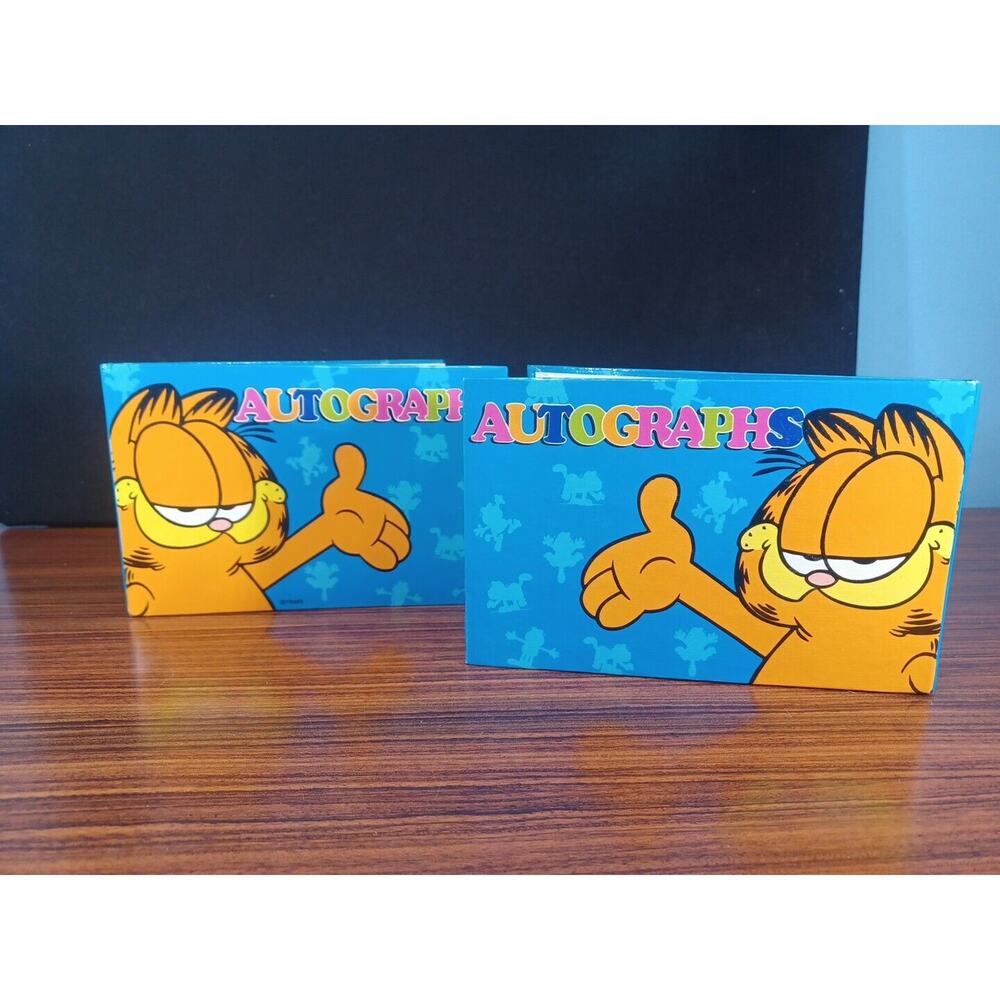 Vintage GARFIELD autograph book AUTOGRAPHS Orange Cat Signature Lot Of 2 Books